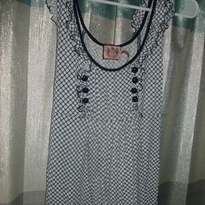 2for25juicy Couture Tie Back navy blouse XL-nwot